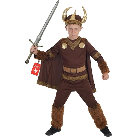 Fun Shack Deluxe Viking Boys Halloween Costume For Boys Brown Medium