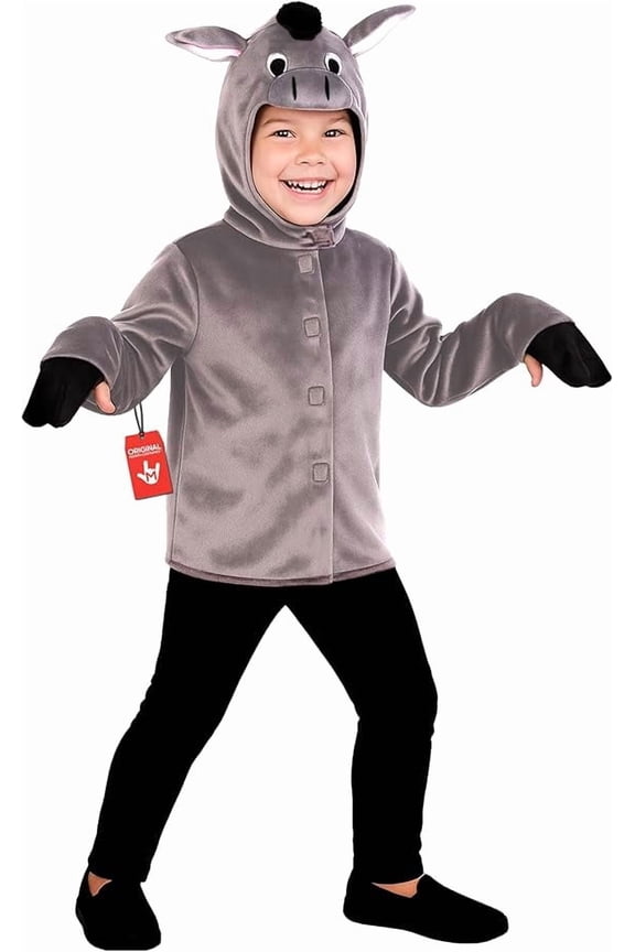 Kids Donkey Nativity Costume Boys Girls Christmas Play Fancy Dress Halloween Gray S