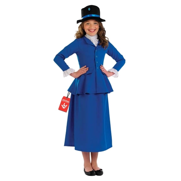 Fun Shack Kids Magic Nanny Costume Girls Victorian Fancy Dress Book Day Week TV Halloween Blue S