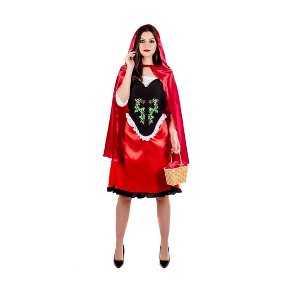 Fun Shack Ladies Little Red Riding Hood Costume Womens Fairy Tale Fancy Dress Halloween Red L
