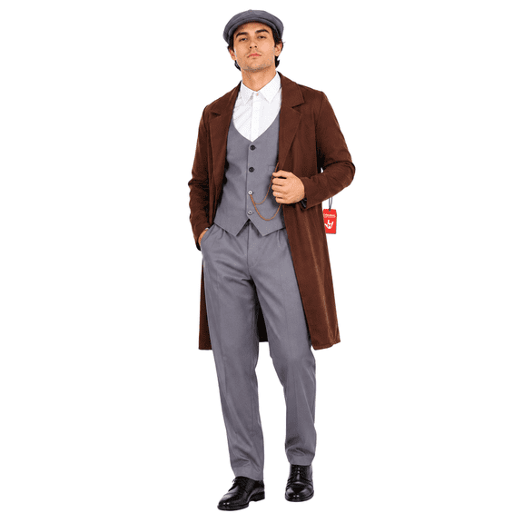 Fun Shack Mens 1920s Gangster Costume Adult 20s TV Gang Crime Boss Suit Halloween Brown XL