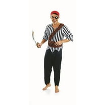 Fun Shack Mens Black Pirate Costume Adult Caribbean Buccaneer Ahoy Matey Halloween Black XL