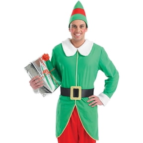 Fun Shack Mens Christmas Elf Costume Hat Adult Santa`s Helper Xmas Fancy Dress Halloween Green L