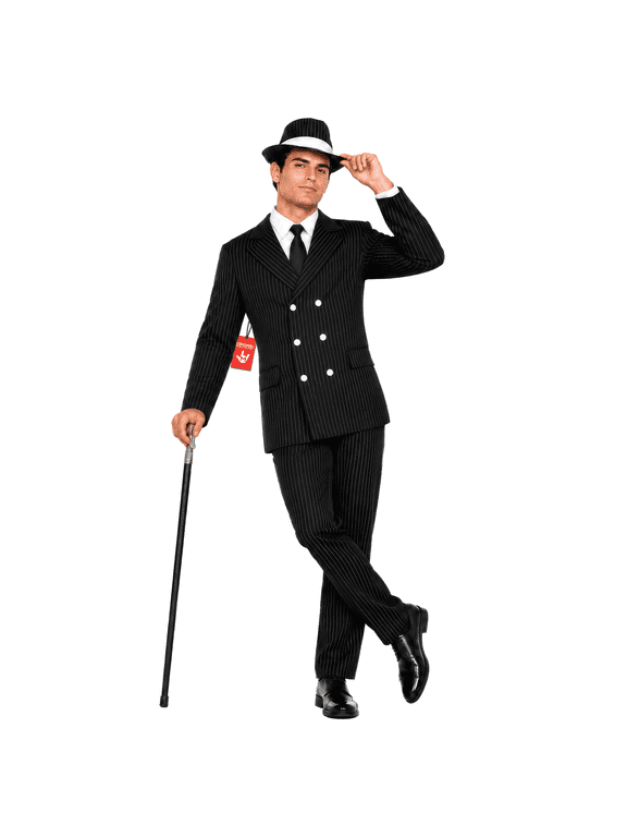 Gangster Costume Men - 1920s Roaring 20s Adult Gangster Outfit - Vintage Style Costume for Parties