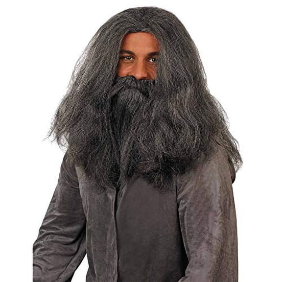 Fun Shack Mens Grey Wizard Wig & Beard Set Adult Fancy Dress Costume Halloween Brown One Size