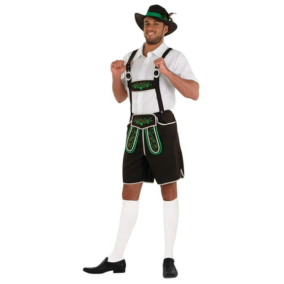 Fun Shack Mens Lederhosen Costume Adult German Bavarian Beer Oktoberfest Halloween Black M