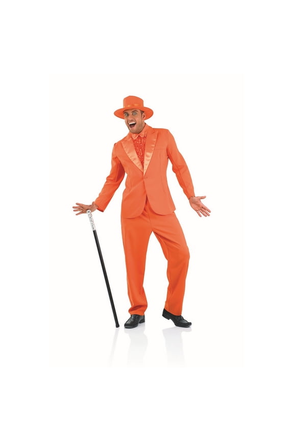 Mens Lloyd Comedy Costume Adult 90s Movie TV Orange Suit Film Halloween Orange M
