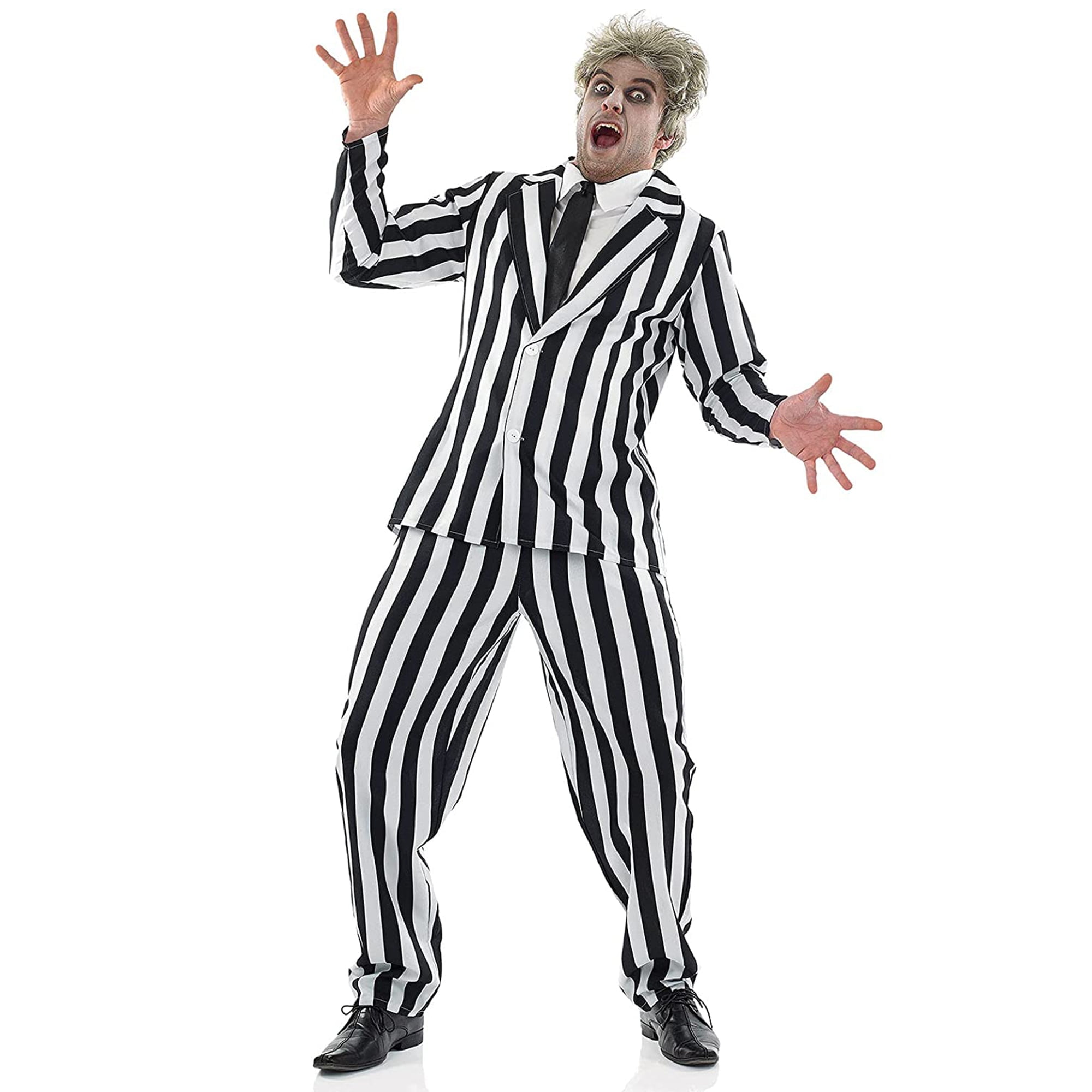 Fun Shack Mens Striped Suit Costume Adult Crazy Guy Horror Movie ...