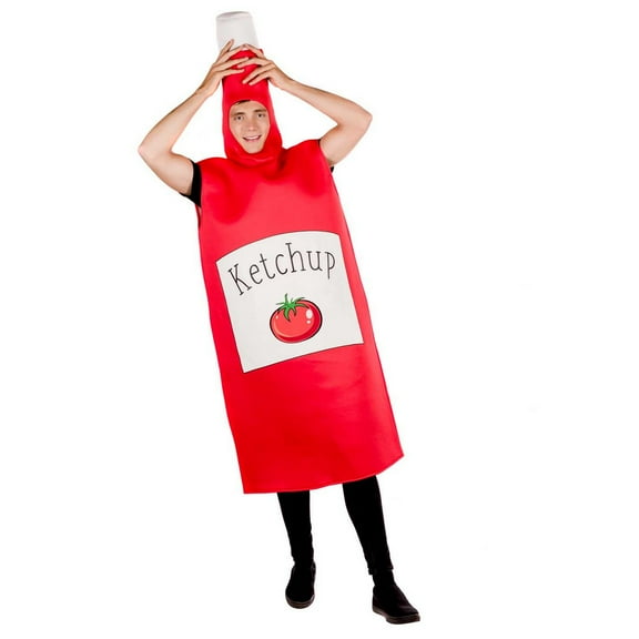 Fun Shack Mens Womens Tomato Sauce Costume Adult Funny Food Ketchup Stag Hen Halloween Red XL