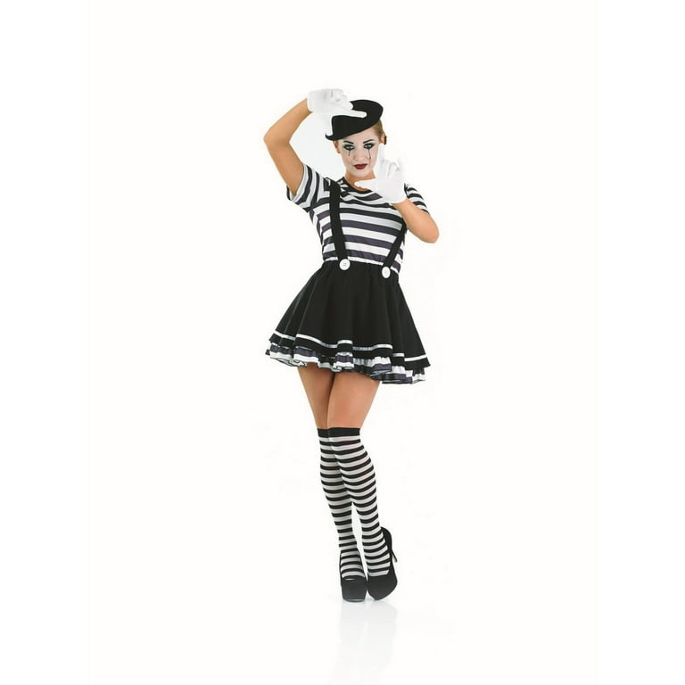Lady Mime Artist Costume Adult Black Lady Mime Artist Costume Adult Black