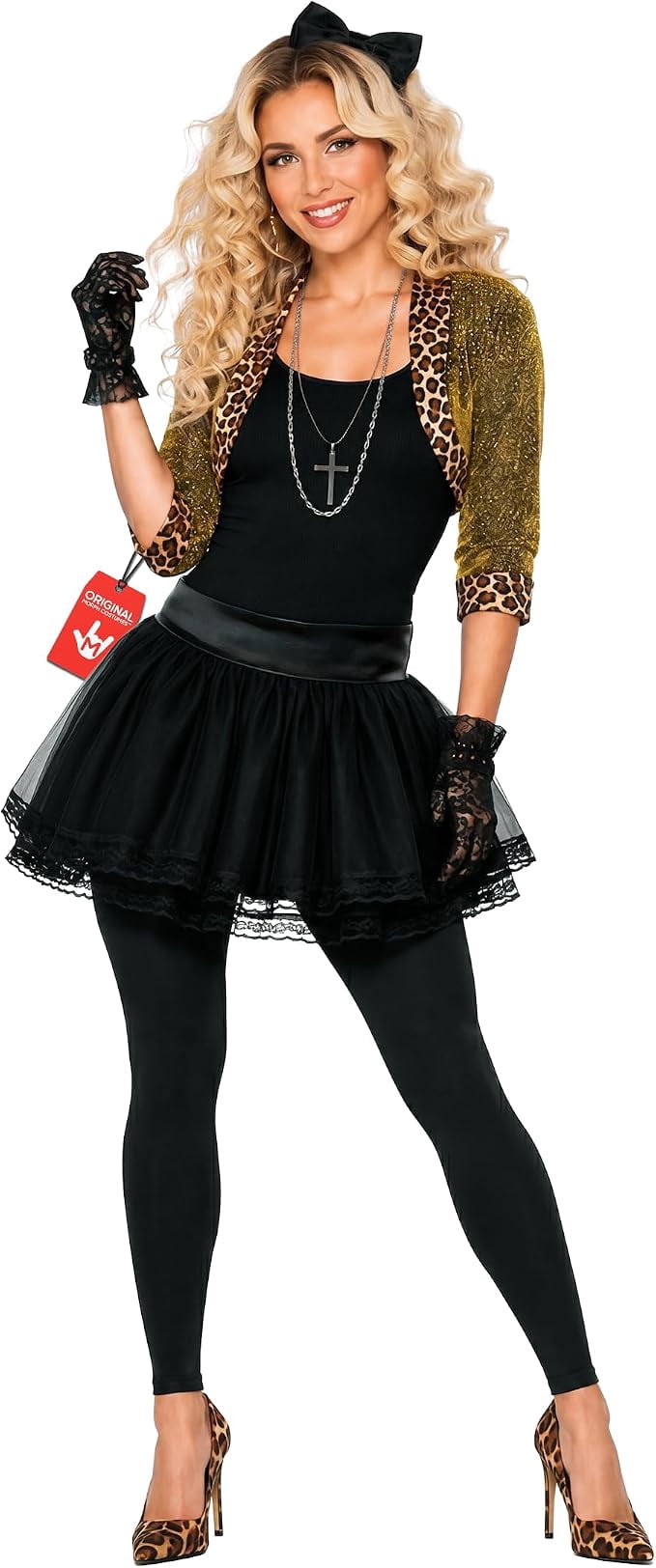 90s pop stars female fancy dress Fun Shack Womens 80s Star Diva Costume Ladies Celebrity Popstar Halloween Black 2XL 