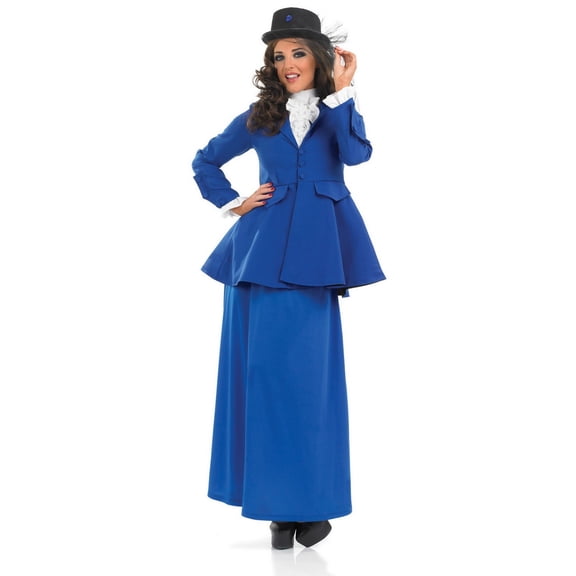 Fun Shack Womens Blue Old Fashioned Lady Costume Movie Film Nanny Teacher Dress Halloween Blue M