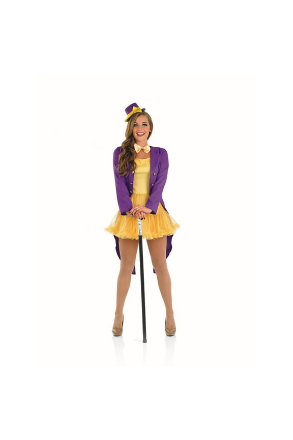 Womens Chocolate Factory Owner Costume Ladies Movie Book Week Halloween Yellow XL