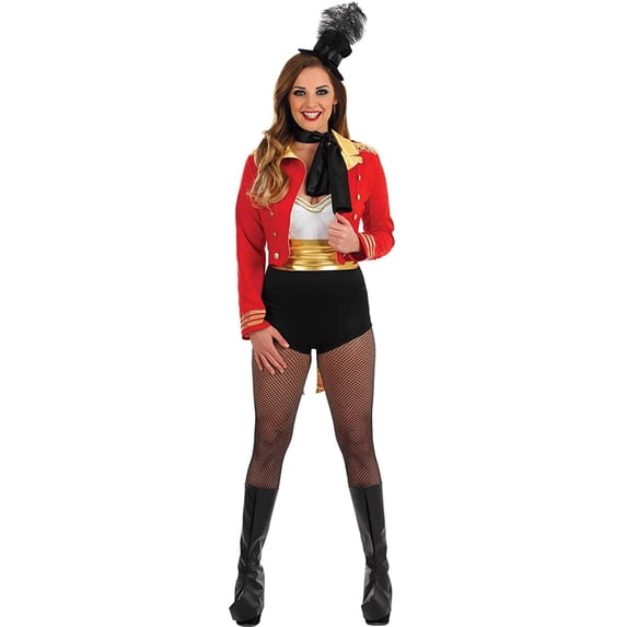 Fun Shack Womens Circus Ringmaster Costume Hat Ladies Lion Tamer Fancy Dress Theme Party Red M