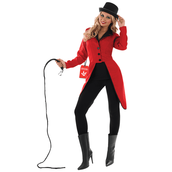 Fun Shack Womens Circus Ringmaster Jacket Ladies Lion Tamer Fancy Dress Costume Halloween Red L