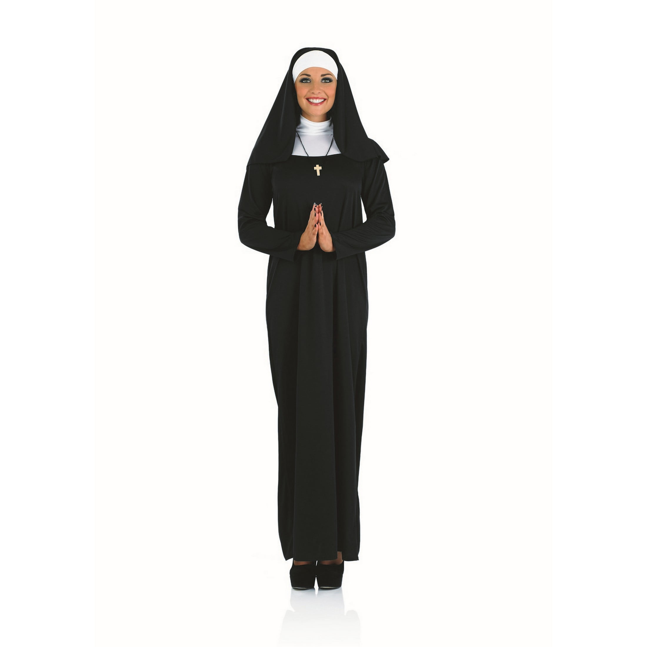 Fun Shack Womens Classic Black Nun Costume Cross Ladies Sister Fancy Dress Halloween Black M - image 1 of 3