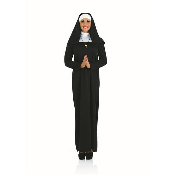 Fun Shack Womens Classic Black Nun Costume Cross Ladies Sister Fancy Dress Halloween Black M