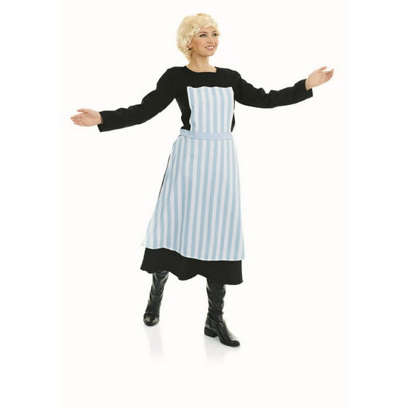 Fun Shack Womens Swiss Musical Nanny Costume Ladies TV Movie Film Maria Halloween Black S