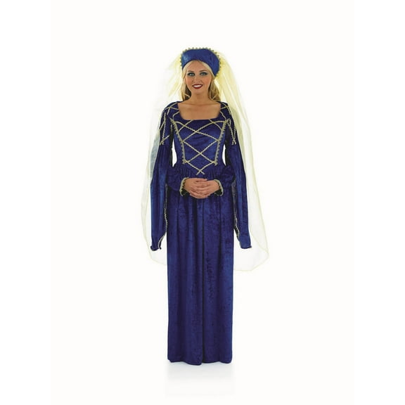 Fun Shack Womens Tudor Queen Costume Ladies Medieval Princess Lady Fancy Dress Halloween Blue 2XL