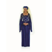 Fun Shack Womens Tudor Queen Costume Ladies Medieval Princess Lady Fancy Dress Halloween Blue L