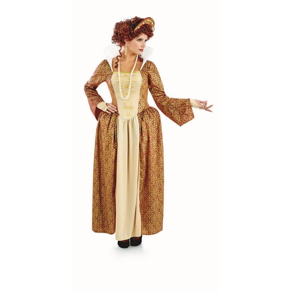 Fun Shack Womens Tudor Queen Elizabeth I Costume Ladies Medieval Fancy Dress Halloween Gold 2XL