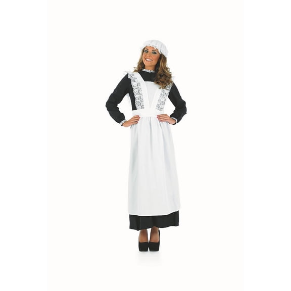 Fun Shack Womens Victorian Maid Costume Ladies Florence Nightingale Fancy Dress Halloween Black L