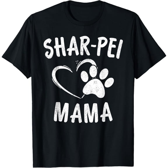 Fun Shar Pei Mama Gift Pet Lover Apparel Dog Shar-Peis Mom T-Shirt men and women can wear, black, white, gifts