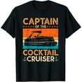 Fun Ship Captain, Retro Pontooning Pontoon Boat Captain TShirt