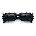 thumbnail image 1 of Fun Shockwave Jolt Shape Narrow Rectangle Bold Retro Fashion Sunglasses All Black, 1 of 8