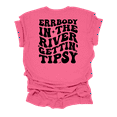 thumbnail image 1 of Fun Short Sleeve Womens Errrybody In The River Gettin' Tipsy Groovy Cute Ladies T-Shirt-Charity Pink-3X-Large, 1 of 4