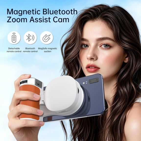 Fun Shot Magnetic Phone Camera Grip + Magnetic Selfie Light for iPhone and Android with Detachable Wireless Shutter Button, Creator Kit for Selfies/Photography/TikTok/Zoom Calls/Video