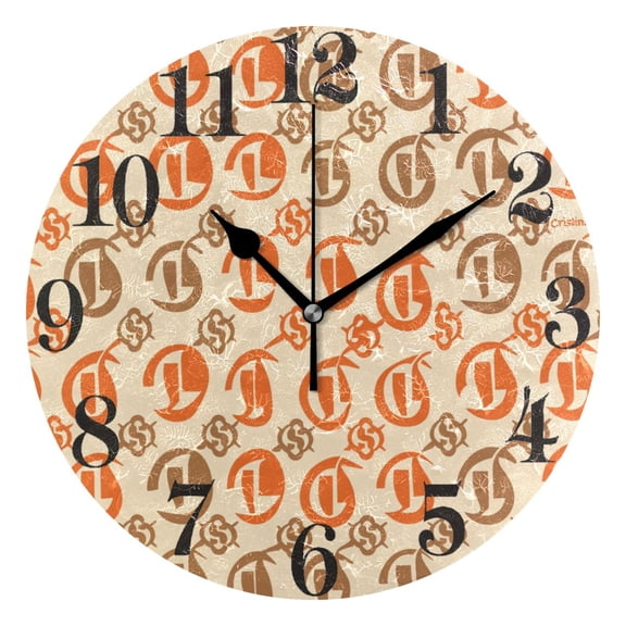 Fun Sign Round Wall Clock Battery Operated Silent Non-Ticking Bedroom Office Kitchen Home School Decor 10"(Black)