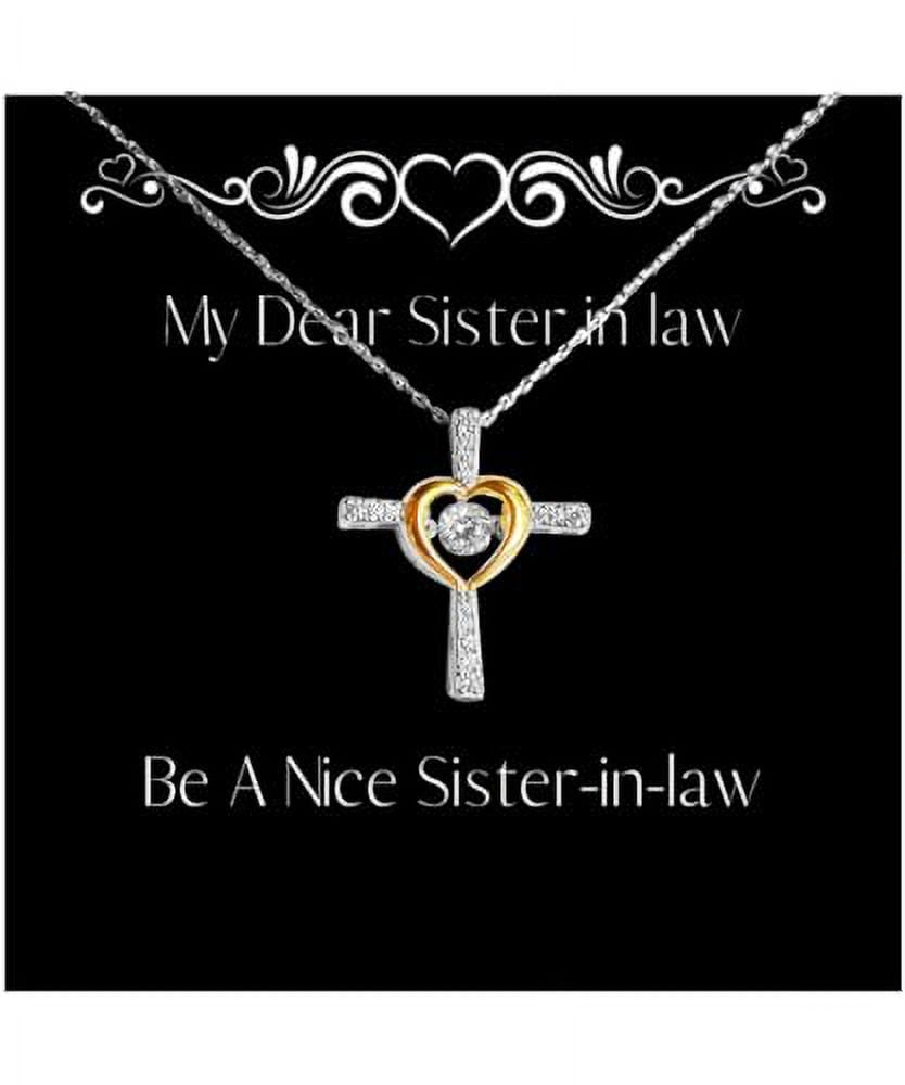 Fun Sister in law Gifts, Be A Nice Sister-in-law, Sarcastic Birthday Cross Dancing Necklace For Big Sister, Jewelry From Sister, Sister gifts, Best sister gifts, Unique sister gifts, Thoughtful sister