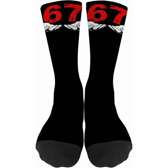 Fun Six Seven 6 7 Meme Design Socks – Unisex Funny Novelty Crew Socks for Men & Women