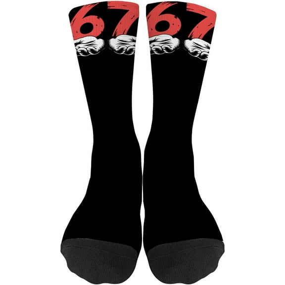 Fun Six Seven 6 7 Meme Design Socks – Unisex Funny Novelty Crew Socks for Men & Women