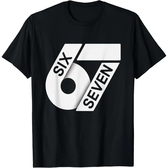 Fun Sixty Seven 6 7 Meme Design Humor Viral Slang School Humor Graphic Unisex T-Shirt, S-5XL