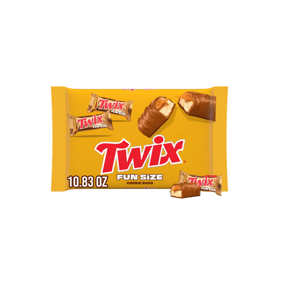 Fun Size Caramel Cookie Milk Chocolate Bars Individually Wrapped Party Candy Chocolate Candy Bars, 10.83 Oz Bag