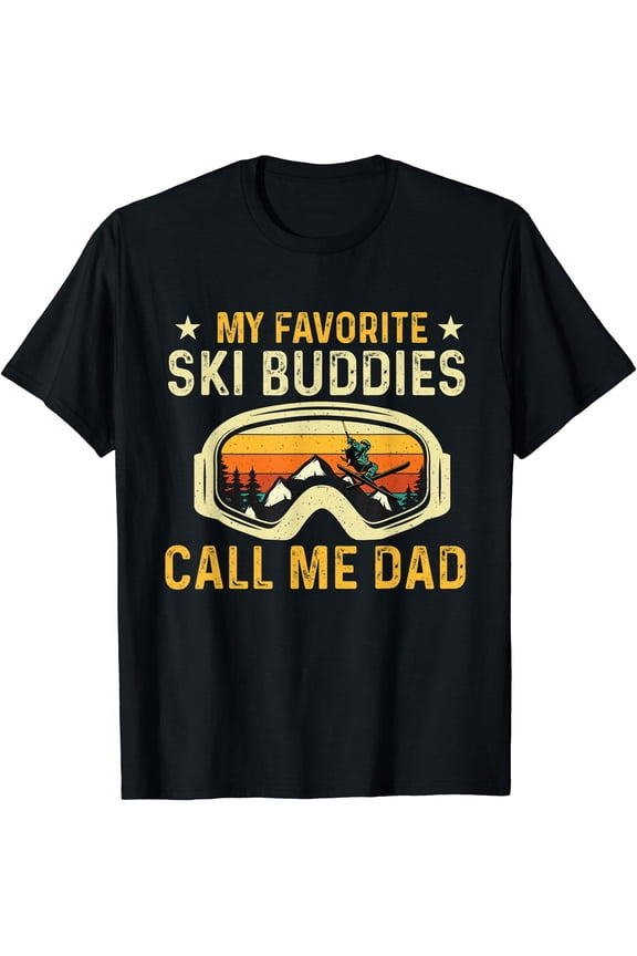 Fun Skiing Dad Goggles Mountain View T-Shirt Great Gift for Fathers Who Ski