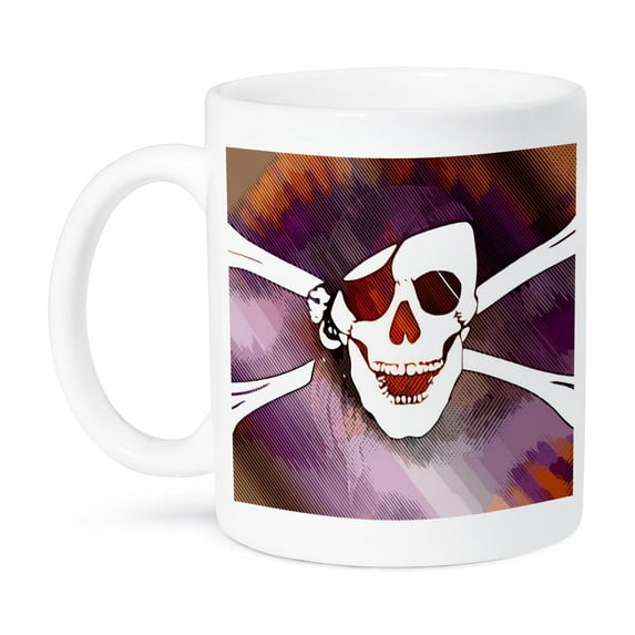 3dRose, Fun Skull and Cross Bones Pirate - Halloween Art, 11oz Mug