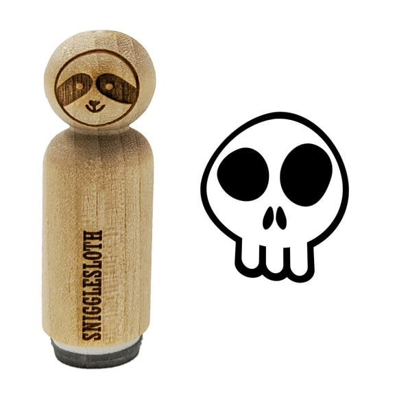 Fun Skull Rubber Stamp for Scrapbooking Crafting Stamping - Mini 1/2 Inch