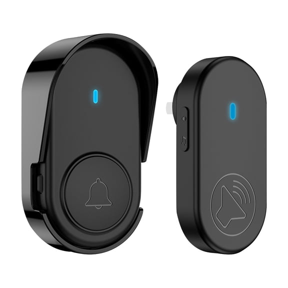 Fun Smart Home Wireless Doorbell Featuring Food-Grade Safe Material | Energy-Efficient Design for Home Office | for Daily Household Use | Innovative Technology Black