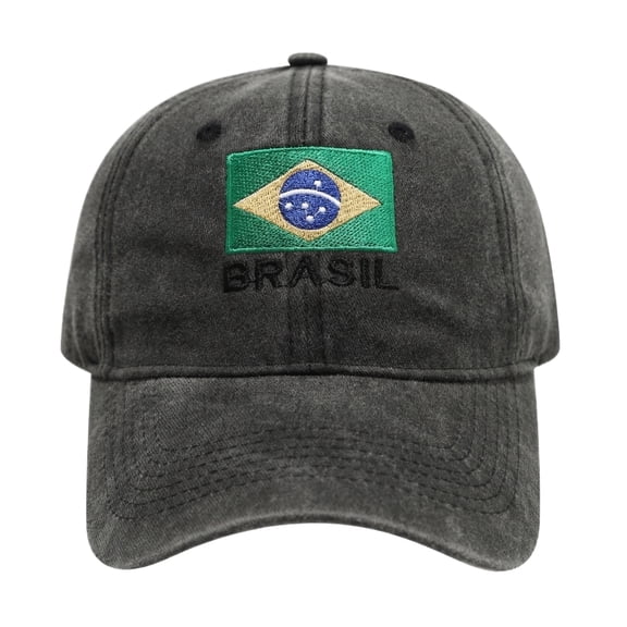 Fun Soccer Hats, Baseball Caps for Men & Women Embroidered Brasil Style Flag Embroidery Ladies & Men Baseball Hats, Fan Soccer Cap, Flag Embroidery, Baseball Cap, Men and Women Sun Hat