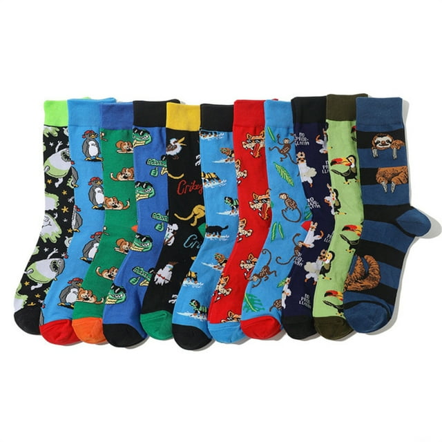 Fun Socks for Men Women Colorful Patterned Socks for Men AntiOdor