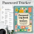 thumbnail image 1 of Fun Spiral Password Log Book for Seniors 180-Degree Flat Opening Thick Bleed-Proof Paper Lined Blank Pages Durable Cover Portable Privacy Notebook, 1 of 7