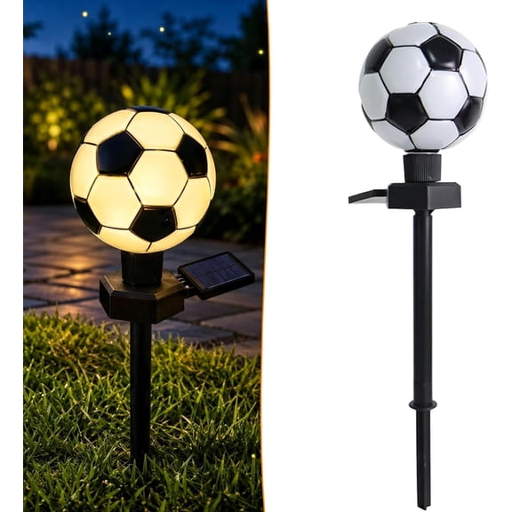 Fun Sporty Solar Light for Garden Decoration, Soccer Ball Shaped Lawn Stake LED Solar-Powered Outdoor Pathway Lights, Solar Football Ground Insert, Versatile Decor for Any Outdoor Space，1Pcs