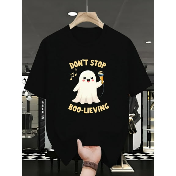 Fashion and Casual Ghost Music Graphic Tee Casual T Shirt Tops Short Sleeve Round Neck Black S-5XL