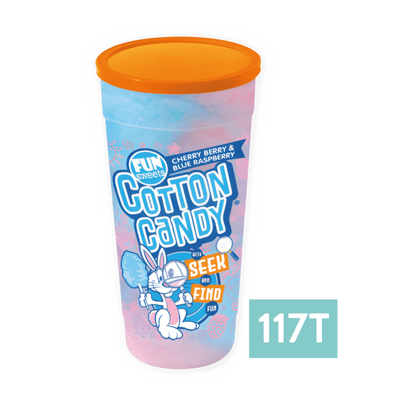 Fun Sweets brand 4oz Easter Seek & Find Classic Cotton Candy -- Peanut Free, Gluten Free
