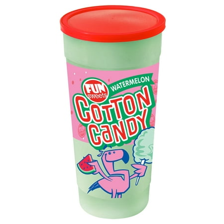 Fun Sweets Brand 6 Ounce Watermelon Cotton Candy - Gluten Free & Nut Free