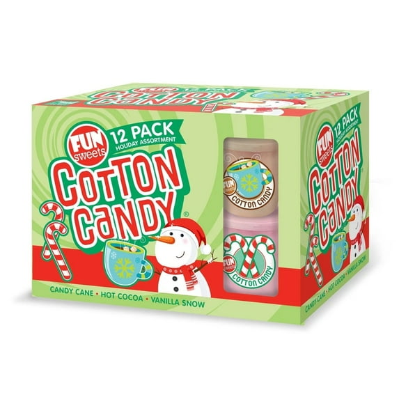 Fun Sweets Holiday Cotton Candy, 2 Ounce (12 Count)