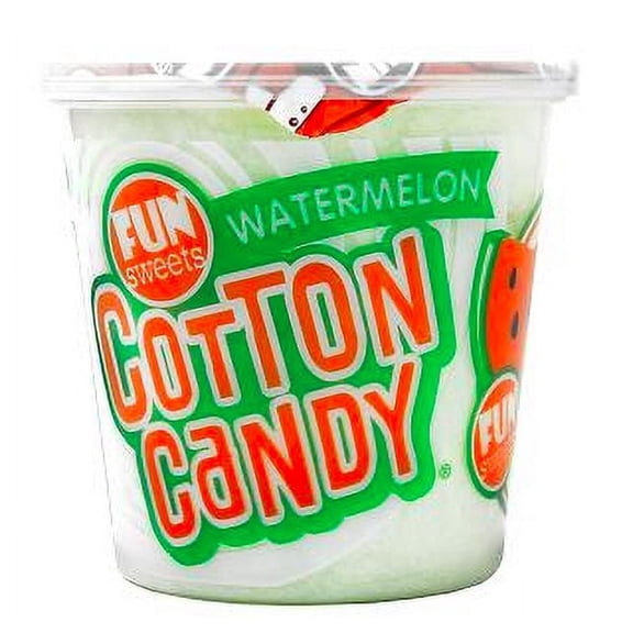 Fun Sweets Watermelon Cotton Candy 1.5 oz plastic cup airtight seal 6 pcs